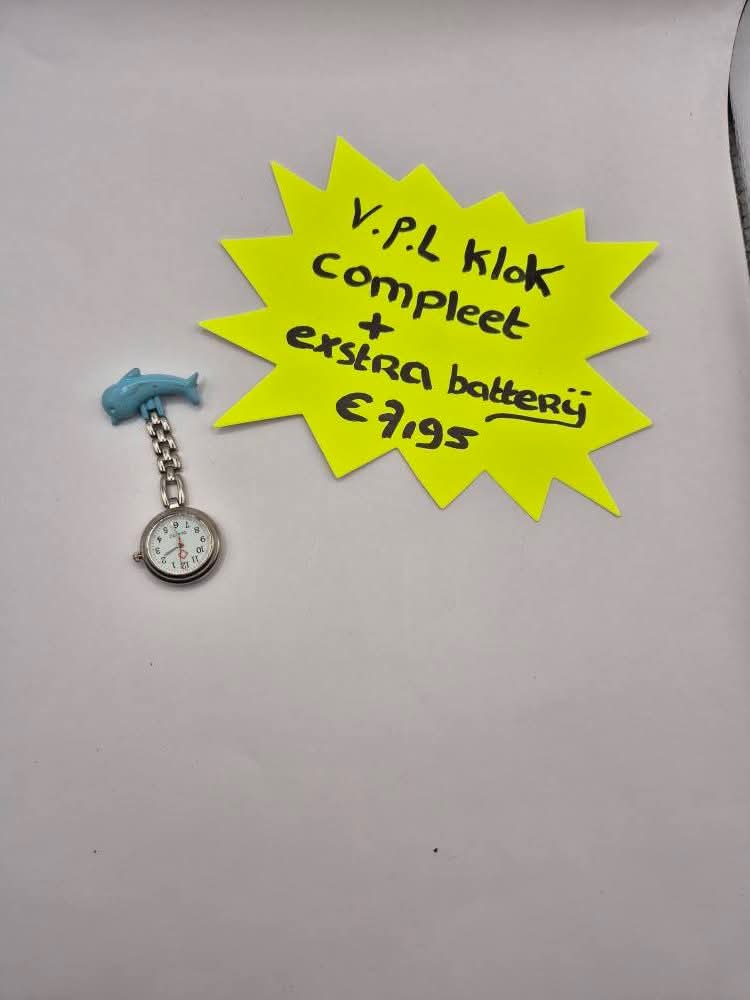 v.p.l klokje dolfijn blauw