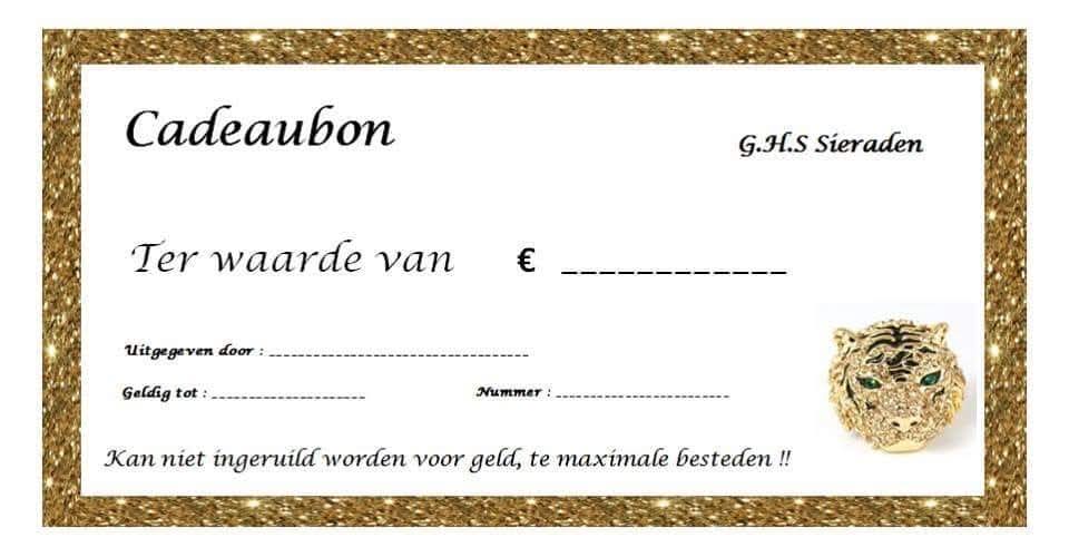 cadeaubon g.h.s sieraden