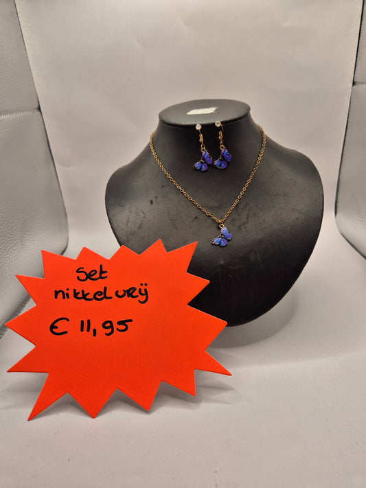 set nikkelvrij blauwe vlinder